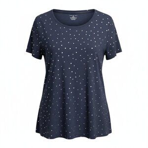 Lane Bryant Navy with Silver Stars Short Sleeve Tee Shirt 22/24